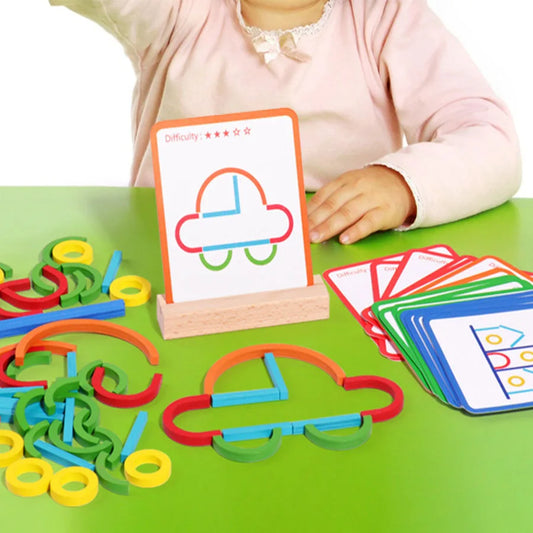 Montessori shape puzzle sticks