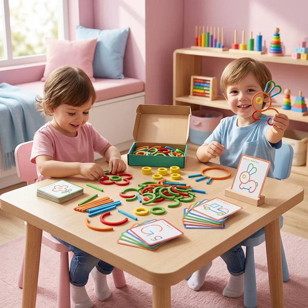 Montessori shape puzzle sticks