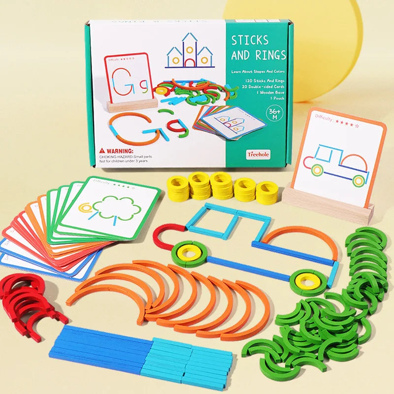 Montessori shape puzzle sticks