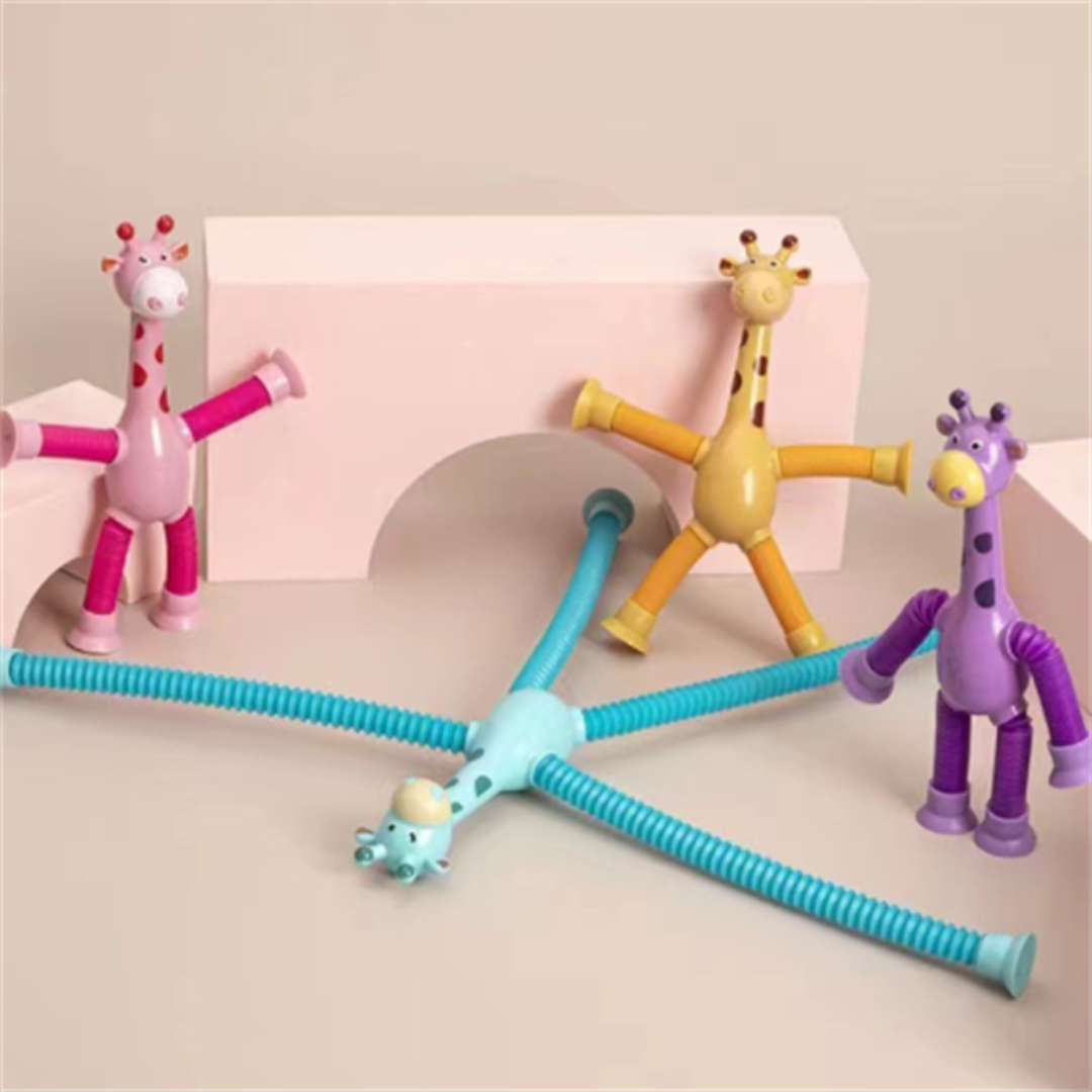Sensory suction cup giraffe baby toy