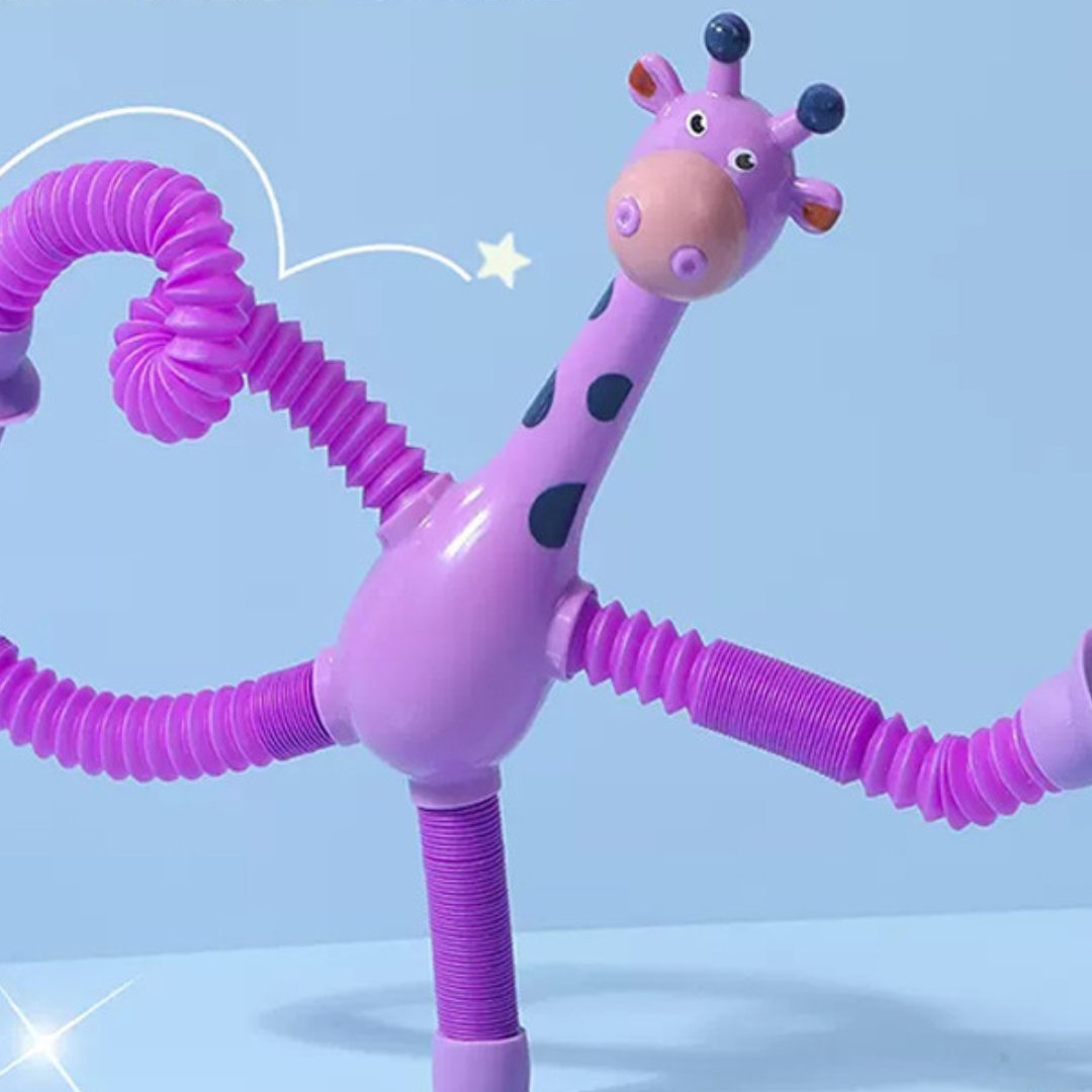 Sensory suction cup giraffe baby toy