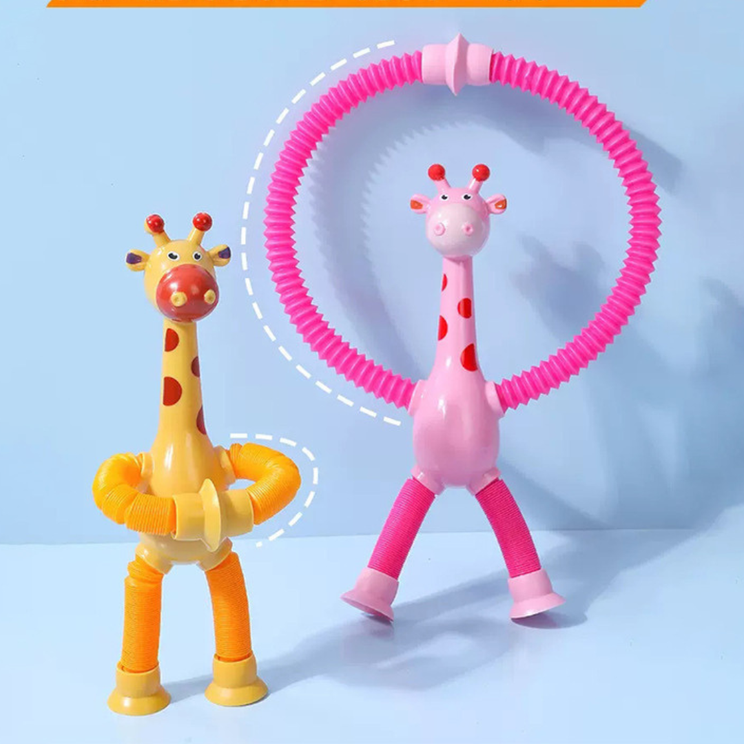 Sensory suction cup giraffe baby toy