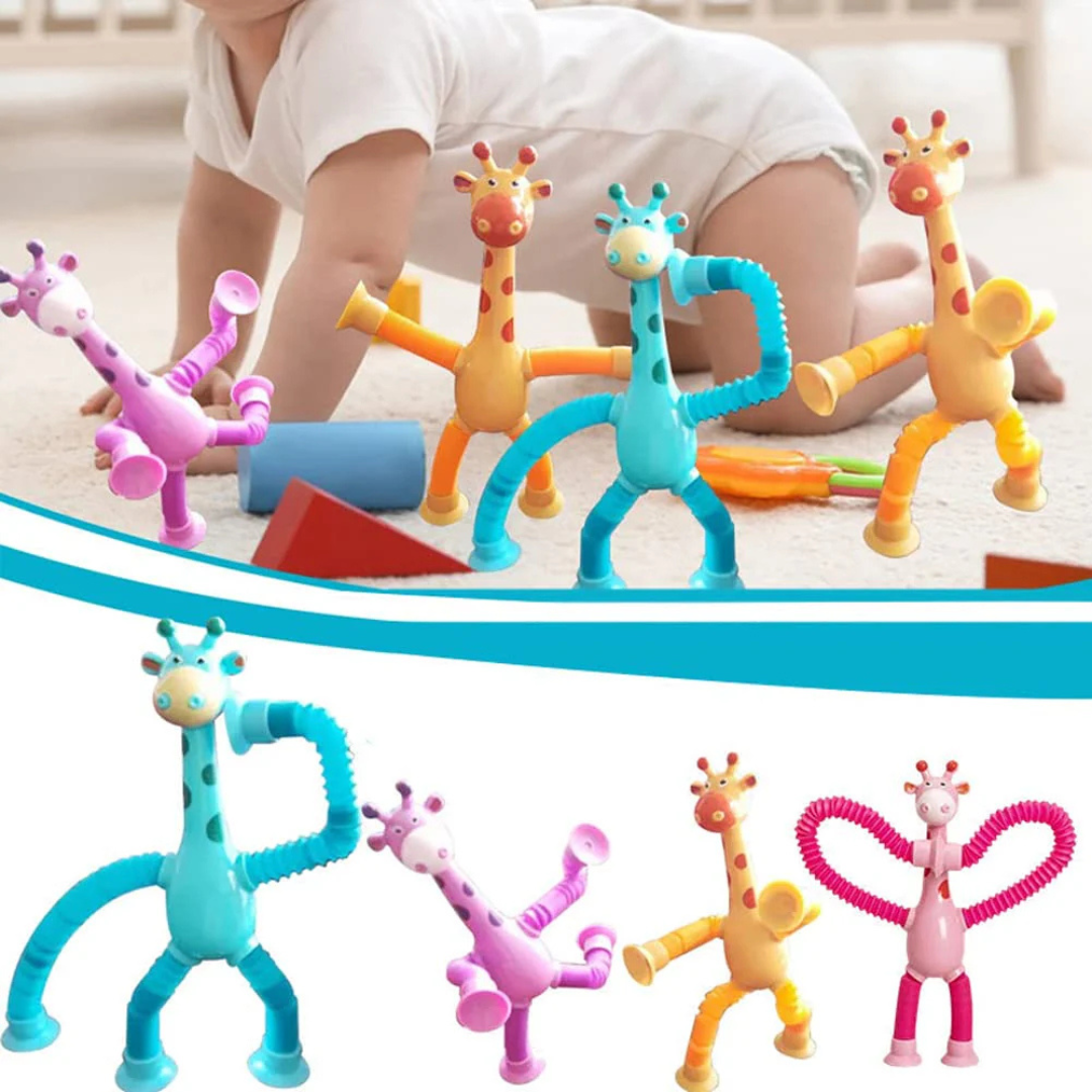 Sensory suction cup giraffe baby toy