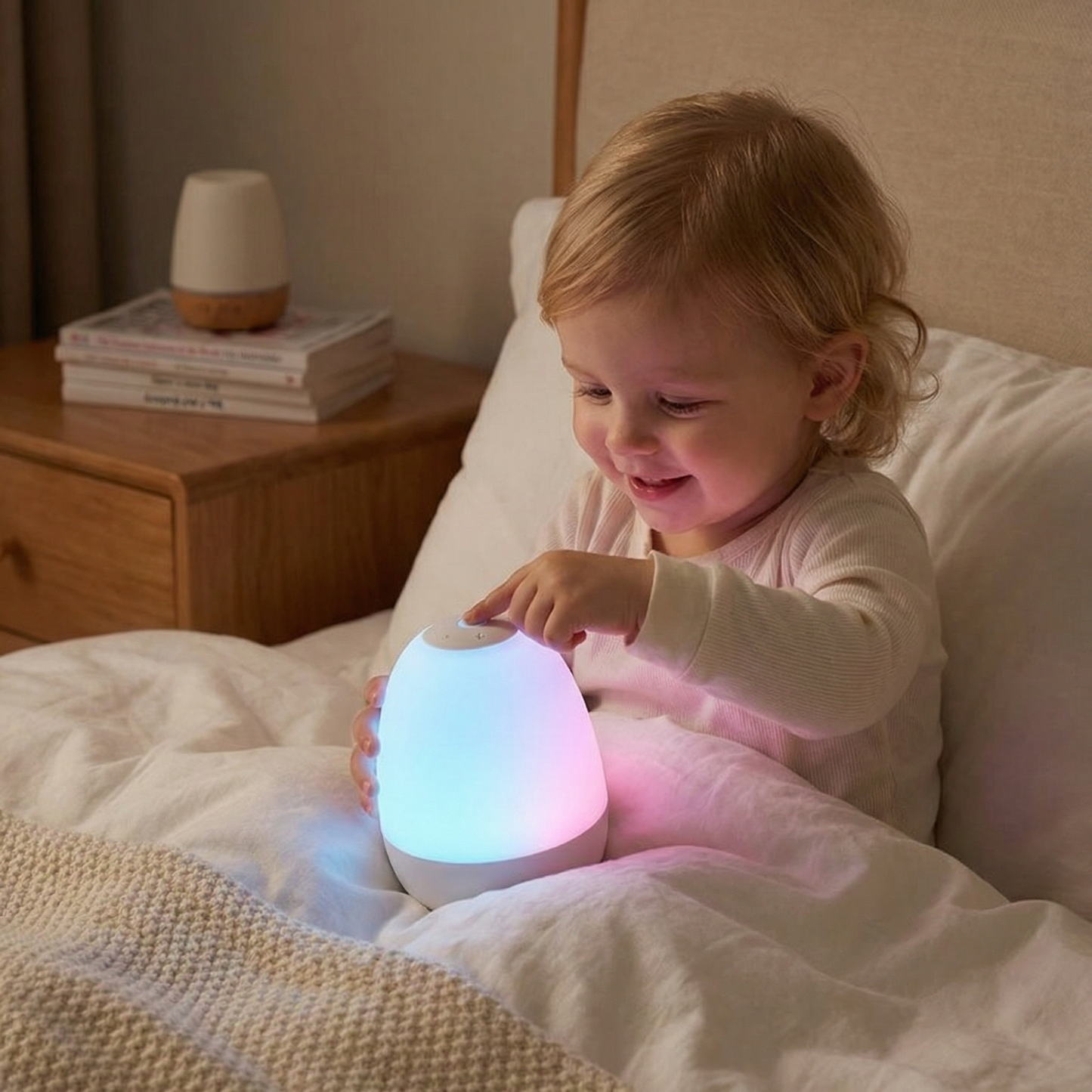 Egg-shaped silicone LED night light